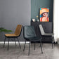 Modern Matte Finish Leather Dining Chair Solid Back Home Side Chair