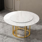 Round Sintered Stone Dining Table Traditional Luxury Dining Table with Gold Base Clearhalo ' dining_table' 'Dining Tables & Seating' 'Dining Tables' 'furn' 'furn_dining_table' 'Furniture' 'furniture_dining_table' 'Kitchen & Dining Furniture' 'kitchen&dining_furn' 'kitchen' 'kitchen_dining_table' 1200x1200_6af1d375-7e50-4e32-be29-8194e70b4acf