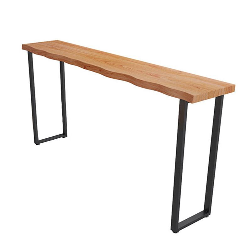 Industrial Trestle Base Dining Table Solid Wood Bar Table for Bistro Clearhalo 'Bar Furniture' 'Bar Tables' 'bar_tables' 'furn' 'furn_bar_tables' 'Furniture' 'Kitchen & Dining Furniture' 1200x1200_6af2a901-942b-47e7-88cc-395bc9fdaaba