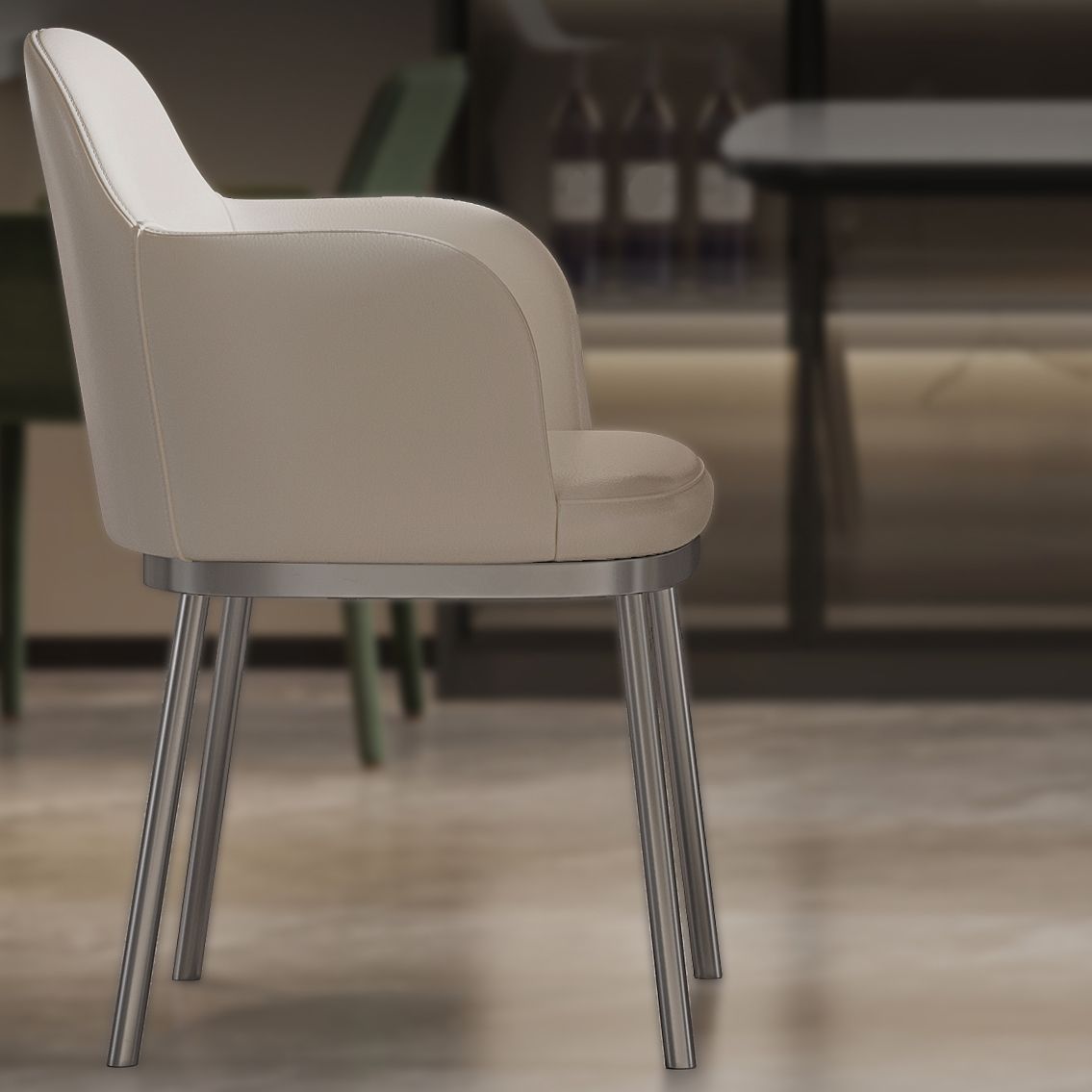 コンテンポラリーホワイトストーンダイニングセット1/4/7ピースアームチェア付きダイニングテーブルセット