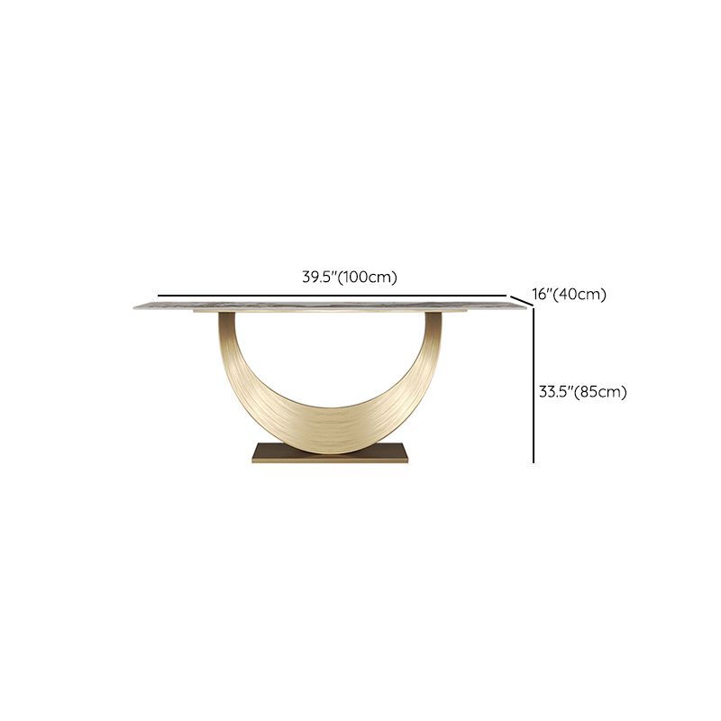 長方形の形状現代コンソールテーブルゴールドストーンコンソールソファテーブル用ホール