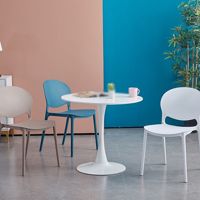 Open Back Armless Dining Chairs Plastic Stackable Dining Side Chairs (Set of 4) Clearhalo ' kitchen&dining_furn' 'Dining Chairs' 'Dining Tables & Seating' 'dining_chair' 'furn' 'furn_dining_chair' 'Furniture' 'furniture_dining_chair' 'Kitchen & Dining Furniture' 'kitchen' 1200x1200_6af61c06-158d-44da-84fd-cd333f62741c