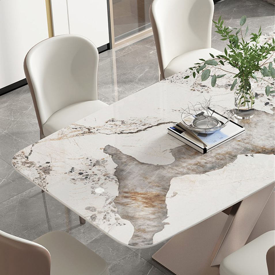 Traditional Luxury Dining Table Rectangle Sintered Stone Dining Table with Pedestal Base Clearhalo ' dining_table' 'Dining Tables & Seating' 'Dining Tables' 'furn' 'furn_dining_table' 'Furniture' 'furniture_dining_table' 'Kitchen & Dining Furniture' 'kitchen&dining_furn' 'kitchen' 'kitchen_dining_table' 1200x1200_6af6949b-9d17-4d50-9098-7fe28d586b51