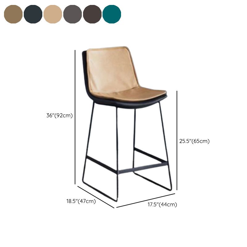 Modern Upholstered Low Back Armless Bar Stools with Metal Base Clearhalo 'Bar Furniture' 'Bar Stools' 'bar_stools' 'furn' 'furn_bar_stools' 'Furniture' 'Kitchen & Dining Furniture' 1200x1200_6af9f665-baf3-4ca2-846a-b76b4cf38af3