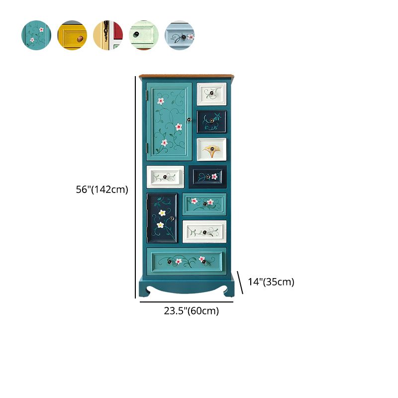 Industrieel hout accentkist met laden kleurrijke accentkast