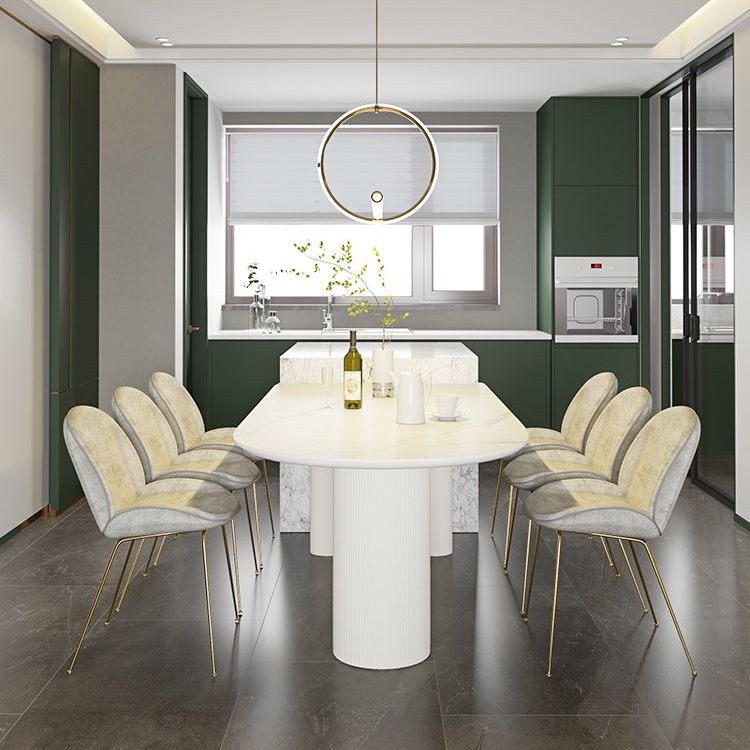 Free Form Sintered Stone Table for Restaurant Modern Indoor White Table with 3 Legs Clearhalo ' dining_table' 'Dining Tables & Seating' 'Dining Tables' 'furn' 'furn_dining_table' 'Furniture' 'furniture_dining_table' 'Kitchen & Dining Furniture' 'kitchen&dining_furn' 'kitchen' 'kitchen_dining_table' 1200x1200_6afa39d6-ffc4-4f62-81cc-78351d4901ef
