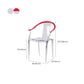 Contemporary Kitchen Dining Arm Chair Slat Back Plastic Chair