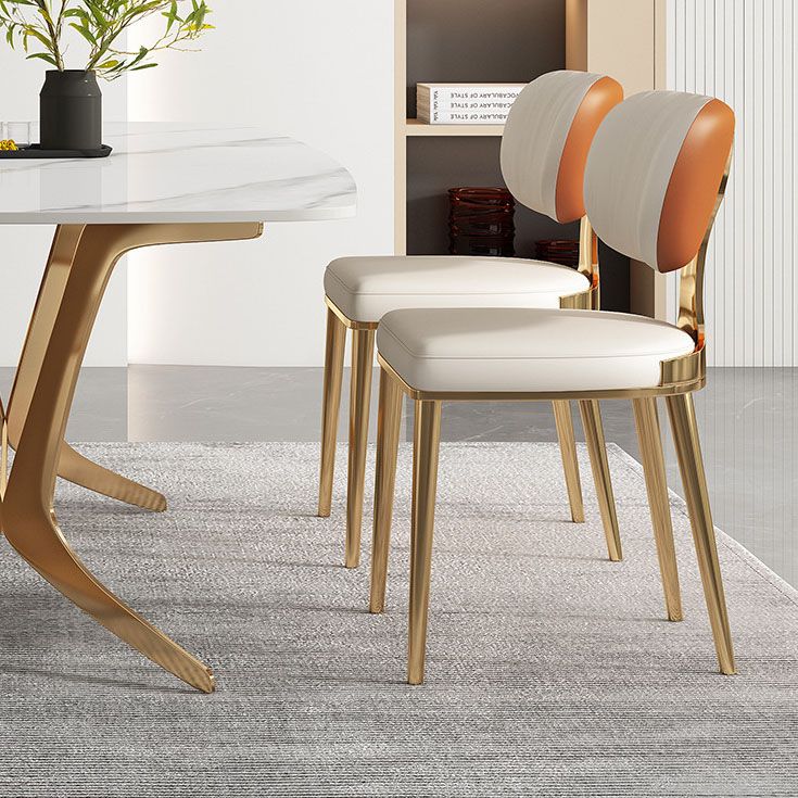 Glam Metal Dining Chairs Open Back Dining Side Furniture in Matte Finish Clearhalo 'Dining Chairs' 'Dining Tables & Seating' 'dining_chair' 'furn' 'furn_dining_chair' 'Furniture' 'Kitchen & Dining Furniture' 1200x1200_6afa6638-8463-490e-a5bd-6f6d22304db1