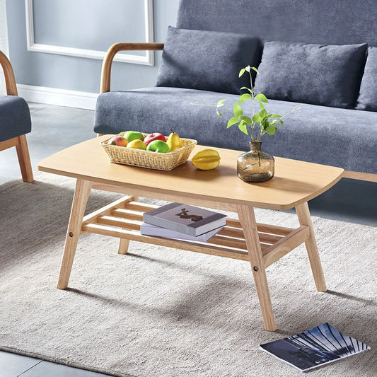 4 Legs 1 Coffee Table Modern Rectangular Solid Wood Coffee Table