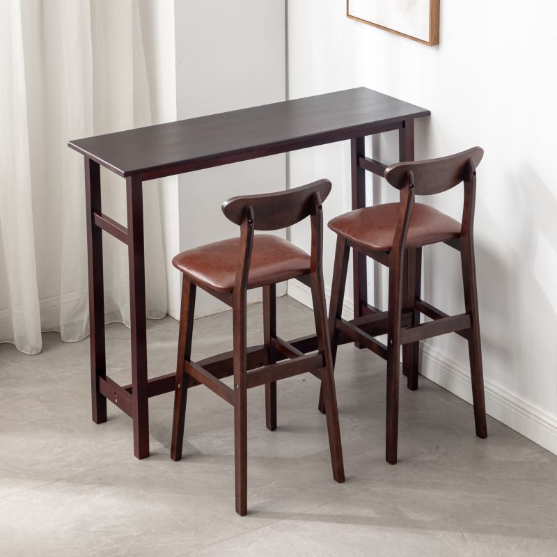 Contemporary Solid Wood Bar Table 47.2"L Trestle Base Bar Desk for Indoor Clearhalo 'Bar Furniture' 'Bar Tables' 'bar_tables' 'furn' 'furn_bar_tables' 'Furniture' 'Kitchen & Dining Furniture' 1200x1200_6aff2b91-0094-447a-a15b-f4981f3d344e