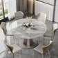 Stone Top Dining Table Round Dining Table with Pedestal Base
