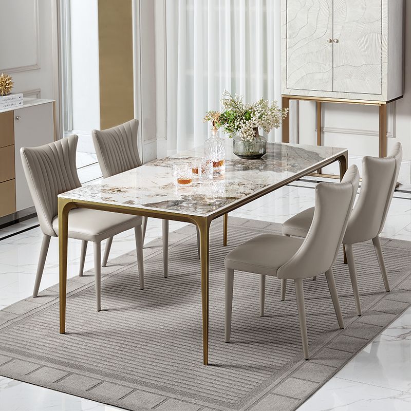 Sintered Stone Dining Table Luxury 4 Legs Base Rectangle Table for Home Clearhalo ' dining_table' 'Dining Tables & Seating' 'Dining Tables' 'furn' 'furn_dining_table' 'Furniture' 'furniture_dining_table' 'Kitchen & Dining Furniture' 'kitchen&dining_furn' 'kitchen' 'kitchen_dining_table' 1200x1200_6b01b7f7-609e-4b80-9b03-fad44c2f1971