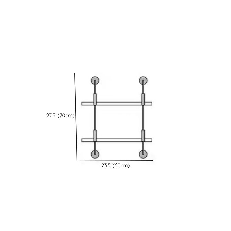 Metal and Wood Glam Shelf Bookcase Gold Wall Mounted Bookshelf for Office