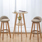 Natural Finish Pub Table Set 1/3 Pieces Bar Set with Wooden Stools