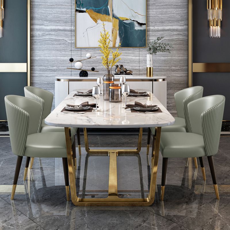 Contemporary Style Rectangle Table Set 1/4/5/7 Pieces Dining Set for Home Use Clearhalo 'Dining Room Sets' 'Dining Tables & Seating' 'dining_room_set' 'furn' 'furn_dining_room_set' 'Furniture' 'Kitchen & Dining Furniture' 1200x1200_6b072ef1-9fd2-40c1-871c-08ebb57e5027