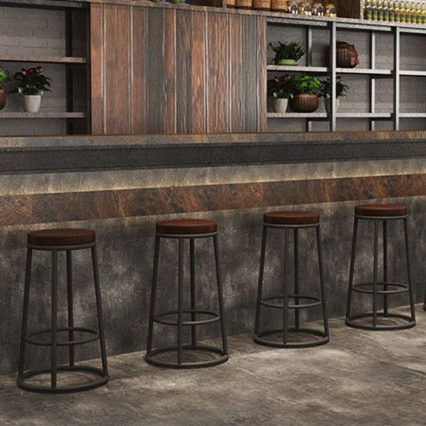 Industrial Armless Backless Counter Stool Iron Cashier Bar Stool with Seat and Pedal Clearhalo 'Bar Furniture' 'Bar Stools' 'bar_stools' 'furn' 'furn_bar_stools' 'Furniture' 'furniture_bar_stools' 'Kitchen & Dining Furniture' 1200x1200_6b079ccd-f1be-4ab2-b97b-4c5b9ba022b0