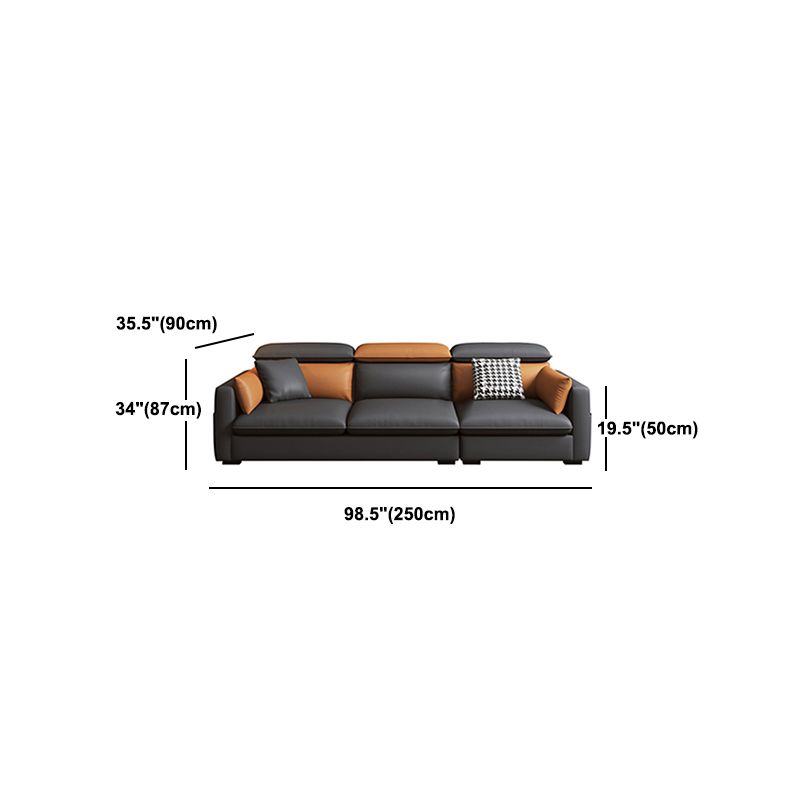 Divano contemporaneo di divano in pelle finta con cuscini di padri