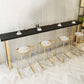 Black Glam Style Bar Table Rectangular Metal Bar Table with Gold Base Clearhalo 'Bar Furniture' 'Bar Tables' 'bar_tables' 'furn' 'furn_bar_tables' 'Furniture' 'furniture_bar_tables' 'Kitchen & Dining Furniture' 1200x1200_6b090057-f04c-4479-b0ed-e03dcbf328e7
