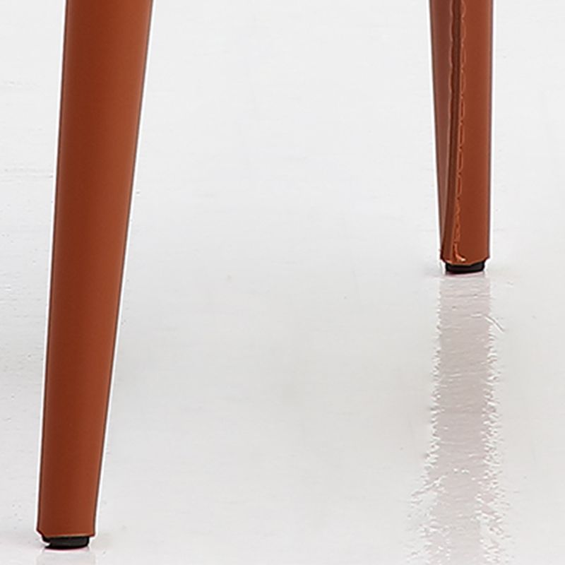 Contemporary Dining Armless Chair Leather Curved Parsons Side Chair Clearhalo ' kitchen&dining_furn' 'Dining Chairs' 'Dining Tables & Seating' 'dining_chair' 'furn' 'furn_dining_chair' 'Furniture' 'furniture_dining_chair' 'Kitchen & Dining Furniture' 'kitchen' 1200x1200_6b095f91-e6bc-44e4-a5c3-29aa225a76a6