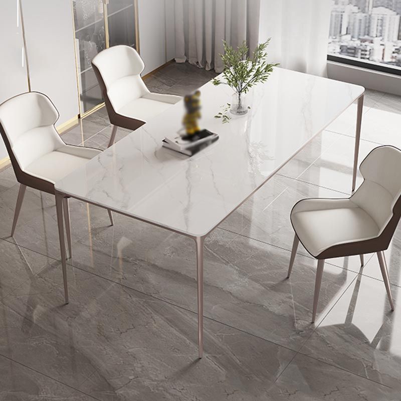 White and Purple Dining Table Modern Stone and Metal Dining Room Table Clearhalo 'Dining Tables & Seating' 'Dining Tables' 'dining_table' 'Furniture' 'furniture_dining_table' 'Kitchen & Dining Furniture' 1200x1200_6b099a44-9082-428e-ab15-26e8b4993d22