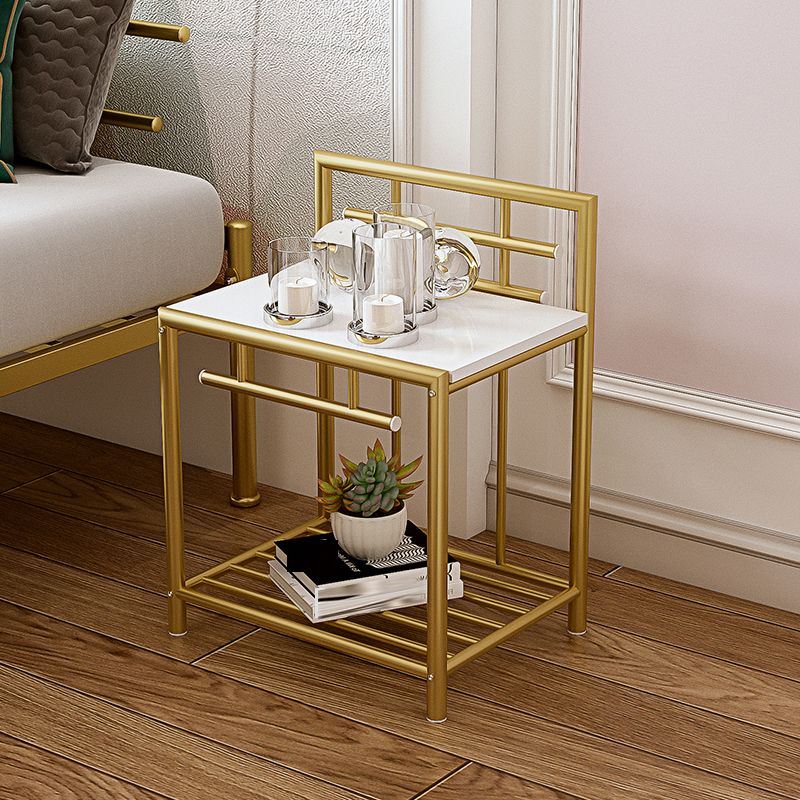 1 Shelf Glam Nightstand Metal Legs Included Night Table Open Storage ,23.6" Tall Clearhalo 'Bedroom Furniture' 'furn' 'furn_night_stand' 'Furniture' 'night_stand' 'Nightstands' 1200x1200_6b09f7d1-3588-4af1-89fd-6f00acd15142