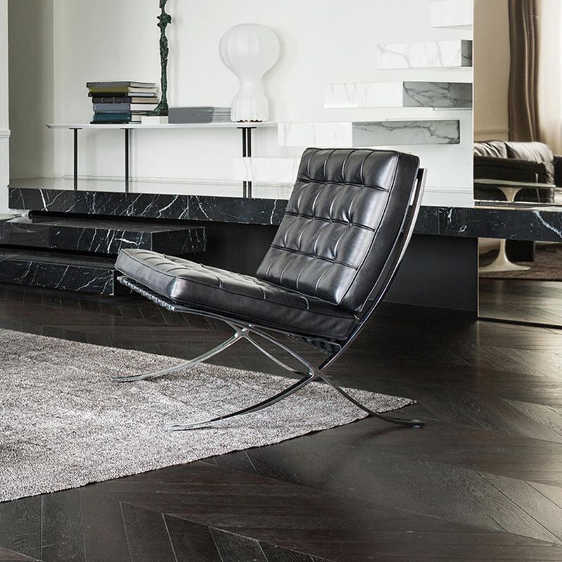 Canapé en cuir sans bras 30,70 "canapé dtufté pour le salon avec des jambes en métal