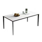 Mesa de comedor moderna medieval de piedra, mesa de comedor de 4 patas para cocina