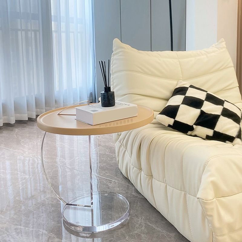 Tavolo da tavolo da piedistallo acrilico in legno in legno contemporaneo