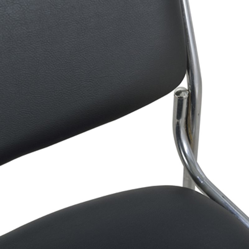 Moderne armlose gepolsterte Bürostuhl Schwarz Leather Management Conference Stuhl