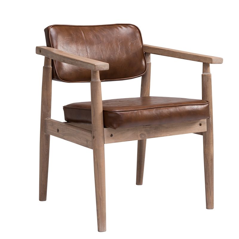 Country Style Dining Arm Chairs Open Back Leather Upholstered Armchair Clearhalo ' kitchen&dining_furn' 'Dining Chairs' 'Dining Tables & Seating' 'dining_chair' 'furn' 'furn_dining_chair' 'Furniture' 'furniture_dining_chair' 'Kitchen & Dining Furniture' 'kitchen' 1200x1200_6b0e5013-5765-4663-b97a-c1d6c42f175c