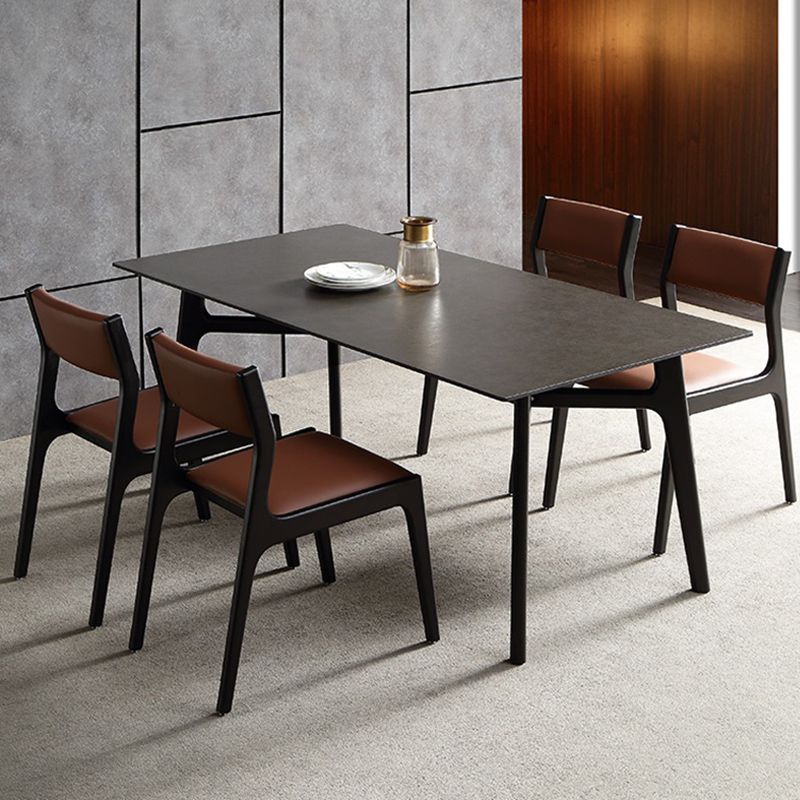 Modern Rectangle Dinette Set 1/4/5/7 Pieces Black Stone Top Indoor Dining Set Clearhalo 'Dining Room Sets' 'Dining Tables & Seating' 'dining_room_set' 'furn' 'furn_dining_room_set' 'Furniture' 'Kitchen & Dining Furniture' 1200x1200_6b0e7f55-01f1-4270-af21-ebd5a78c457c