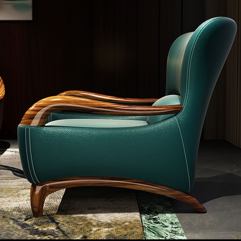 Traditional Wood Living Room Armchair Real Aniline Leather Accent Armchair Clearhalo 'Accent Chairs' 'accent_chairs' 'Chairs & Seating' 'furn' 'furn_accent_chairs' 'Furniture' 'Living Room Furniture' 1200x1200_6b0ec0b8-e822-44f8-945d-6cb89c3609e7