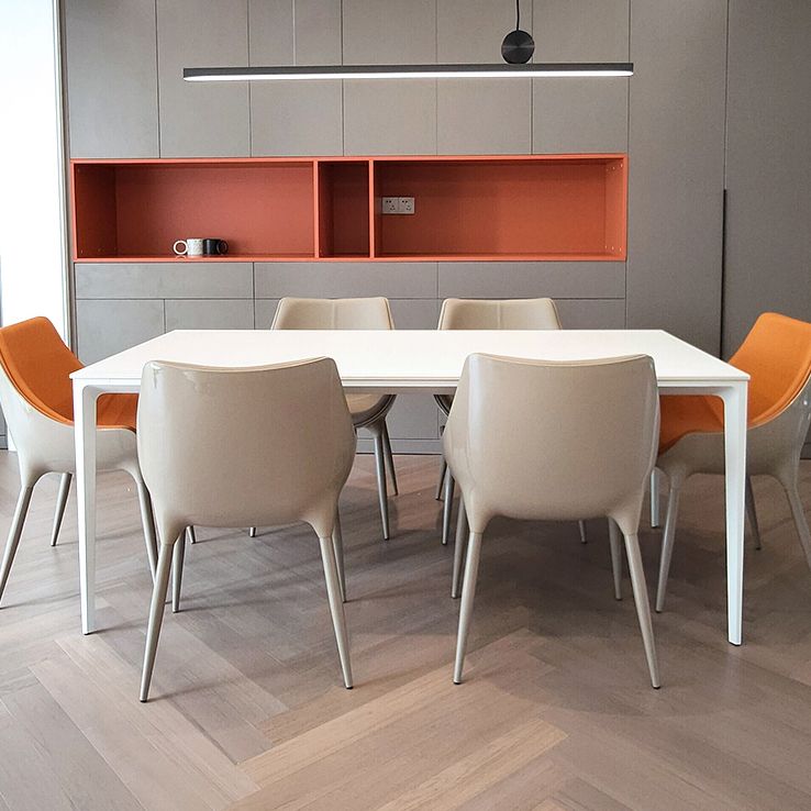 Modern White Sintered Stone Dining Table Rectangle Shape Standard Dining Table for Kitchen Clearhalo ' dining_table' 'Dining Tables & Seating' 'Dining Tables' 'Furniture' 'furniture_dining_table' 'Kitchen & Dining Furniture' 'kitchen&dining_furn' 'kitchen' 'kitchen_dining_table' 1200x1200_6b0f45b8-4bba-46a7-8eeb-5e4a2b535d0d