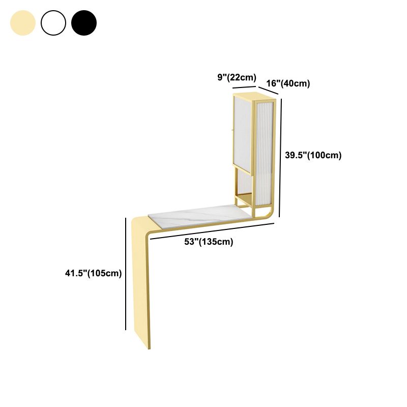 Glam Rectangle Bar Dining Table Stone Top and Metal Frame Bar Table Clearhalo 'Bar Furniture' 'Bar Tables' 'bar_tables' 'furn' 'furn_bar_tables' 'Furniture' 'Kitchen & Dining Furniture' 1200x1200_6b0f7e4b-b41a-4ca4-8a06-1cbc253408c0