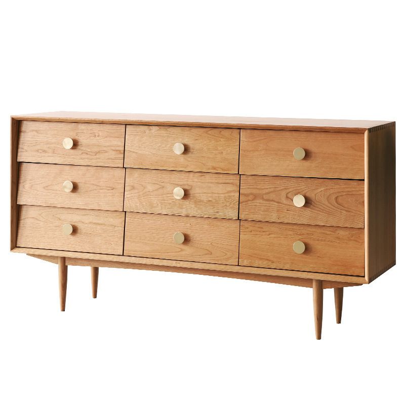 Modern Chest Pine 9 - Drawer Rectangle Straight Legs Accent Chest Clearhalo 'Cabinets & Chests' 'cabinets_chests' 'furn' 'furn_cabinets_chests' 'Furniture' 'Living Room Furniture' 1200x1200_6b0ffffe-5d1d-4c71-a0bd-e6ac530c99f2
