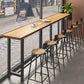 Brown Modern Style Bar Table Solid Wood Coffee Shop Bar Table with Metal Base Clearhalo 'Bar Furniture' 'Bar Tables' 'bar_tables' 'furn' 'furn_bar_tables' 'Furniture' 'furniture_bar_tables' 'Kitchen & Dining Furniture' 1200x1200_6b1119ba-26a9-4e1e-ae64-3a7b74194ab4