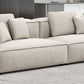 Modern White Cushions Square Arm Living Room Genuine Leather Seating