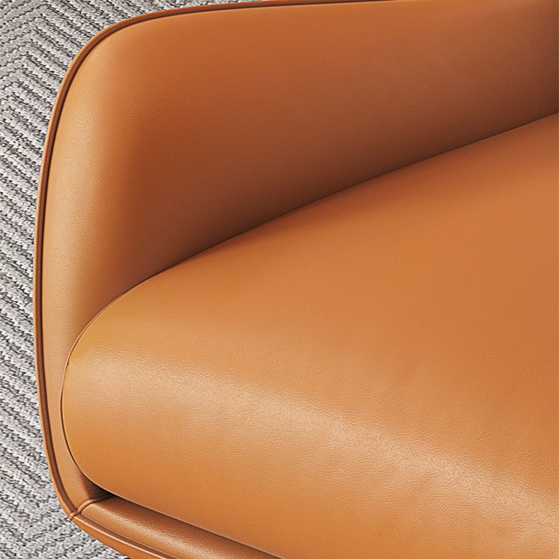 Mid-Century Modern Wingback Chair Orange Bonded Leather Wingback Chair Clearhalo 'Accent Chairs' 'accent_chairs' 'Chairs & Seating' 'furn' 'furn_accent_chairs' 'Furniture' 'Living Room Furniture' 1200x1200_6b11814f-ed53-4600-9c84-6319c2e007fc
