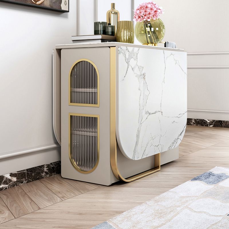 Modern 1/2/3/5 Pieces White Dining Table Set with Sintered Stone Top Foldable Dinette Set Clearhalo 'Dining Room Sets' 'Dining Tables & Seating' 'dining_room_set' 'Furniture' 'furniture_dining_room_set' 'Kitchen & Dining Furniture' 'kitchen&dining_furn' 'kitchen' 1200x1200_6b11f283-019c-4e77-979d-4e6e1dc734da