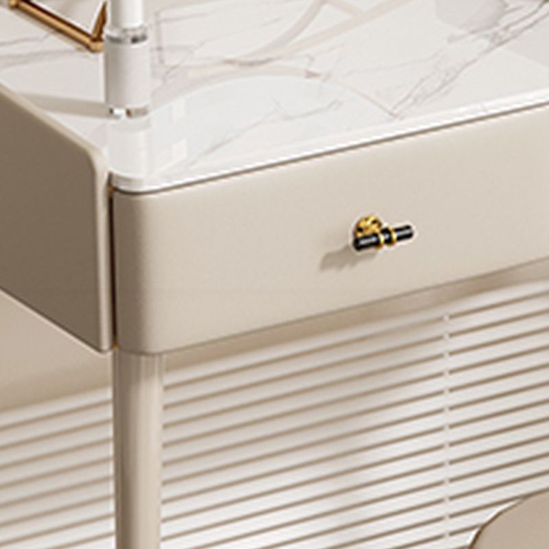 Glamholz/ Marmor mit Schubladen -Waschtisch und Stuhlset für Schlafzimmer