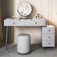 Contemporary Stone Top Vanity with Drawers Grey Vanity Set with Stool