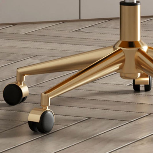 Silla de oficina moderna de cuero sin brazo de cuero ajustable altura de altura de asiento con ruedas