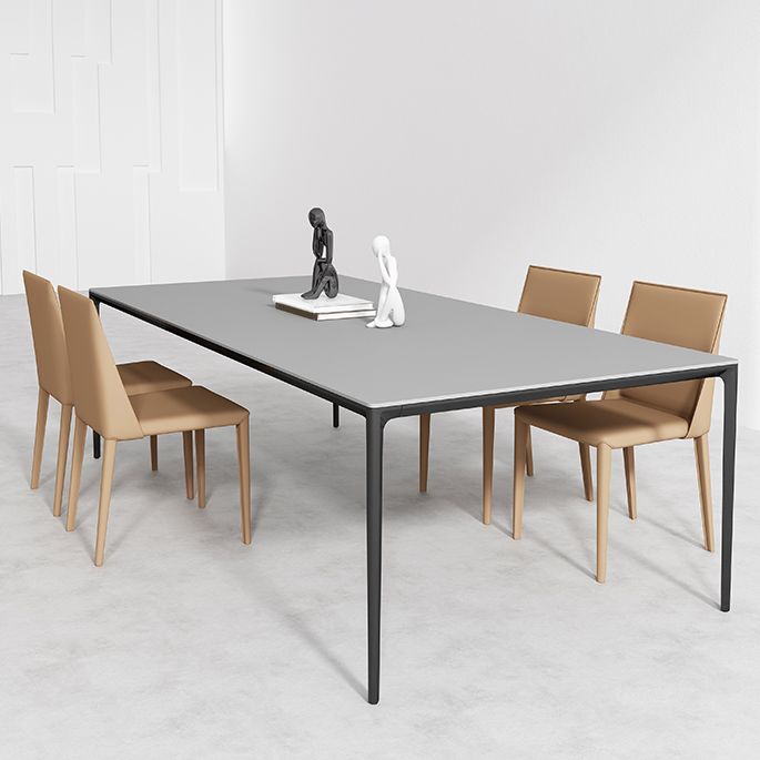Sintered Stone Dining Table Simplicity Style 4 Legs Base Table for Dining Room Clearhalo ' dining_table' 'Dining Tables & Seating' 'Dining Tables' 'Furniture' 'furniture_dining_table' 'Kitchen & Dining Furniture' 'kitchen&dining_furn' 'kitchen' 'kitchen_dining_table' 1200x1200_6b13d15b-8b77-43ac-8180-9c5f81d5162b