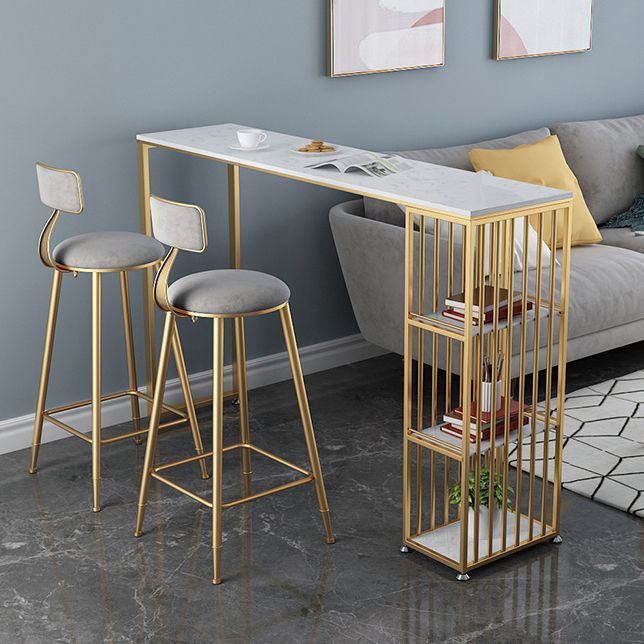 Juego de mesa de bar rectangular de lujo de 1/3 piezas, juego de mesa de bistró con tapa de mármol artificial