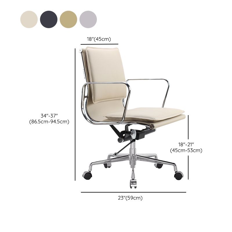 Silla de brazos fijos modernos cuero sin silla de escritorio ergonómico angustiante