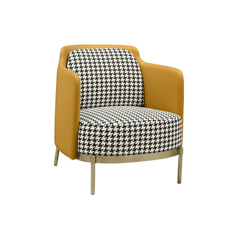 24.40 "brede stoel linnen metalen frame stoel met basis vierpoten voor woonkamer