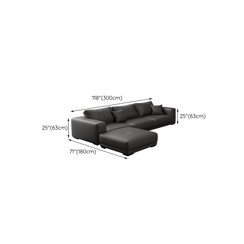 Contemporary Sectional Sofa L-Shape Fabric Slipcovered Sectional