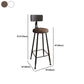 Industrial Armless Backrest Counter Stool Iron Bar Stool with Seat and Pedal
