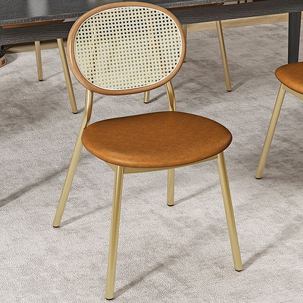 Glam Style Dining Chair Upholstered Cane Back Chair for Dining Room Clearhalo 'Dining Chairs' 'Dining Tables & Seating' 'dining_chair' 'furn' 'furn_dining_chair' 'Furniture' 'furniture_dining_chair' 'Kitchen & Dining Furniture' 1200x1200_6b17e3f4-4b54-4015-b562-d81646f7ecc6