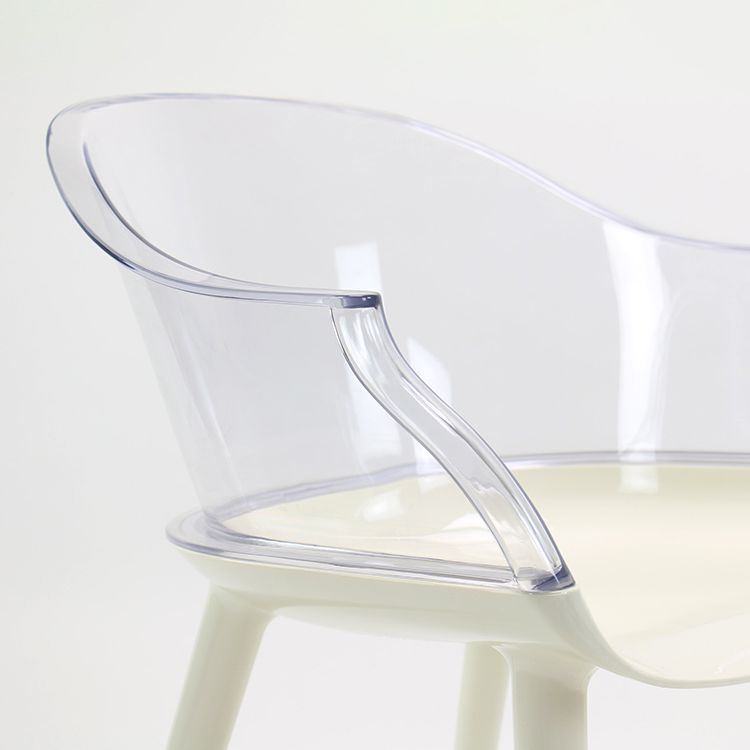 Glam Style Transparent Acrylic Arm Chair Multicolor Dining Arm Chair for Home Clearhalo ' kitchen&dining_furn' 'Dining Chairs' 'Dining Tables & Seating' 'dining_chair' 'Furniture' 'furniture_dining_chair' 'Kitchen & Dining Furniture' 'kitchen' 1200x1200_6b181f15-89c2-4ba9-9c64-a82ae15ce931